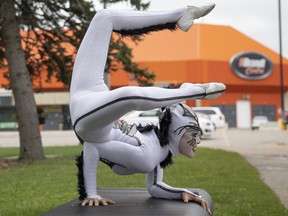Cirque du Soleil’s Aruna gives a demonstration on July 5, 2022 in Regina.