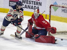Regina Pats goalie Matthew Kieper, shown in this file photo, had 51 saves in Wednesday's 3-1 victory over the host Brandon Wheat Kings.