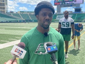 Shaq Cooper, who signed with the Saskatchewan Roughriders on Wednesday, will be a backup running back in Friday's game against the visiting B.C. Lions.