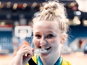 Logan Reider of Saskatoon helped Saskatchewan win a silver medal in female basketball at the Canada Summer Games. She also played volleyball for Saskatchewan at the Games en route to being named her province's flag-bearer for Sunday's closing ceremony.