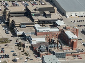 An aerial photo shows the Pasqua Hospital.