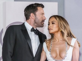 Ben Affleck and Jennifer Lopez attend the Venice Film Festival in September 2021.