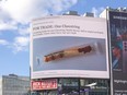 Angel Domingo, 48, rented a large billboard at Yonge and Dundas Sts. for two weeks offering to trade a piece of Black Diamond cheese string he found in his fridge.