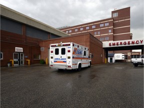 Outside the emergency department at the Regina General Hospital.