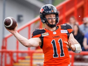 Michael O'Connor is to start at quarterback for the B.C. Lions on Friday against the visiting Saskatchewan Roughriders.