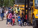 Regina Catholic and Regina Public schools hold their First Ride day to give parents, childcare providers and first-time riders a chance to take the bus before school starts.  The event was held at the Conexus Arts Centre on Wednesday, August 17, 2022 in Regina.