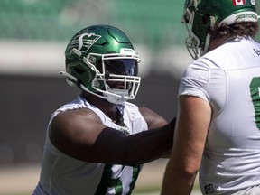 Jamal Campbell is expected to take over at right offensive tackle for the Riders now that Na'Ty Rodgers has been released.