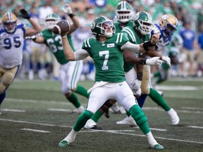 Saskatchewan Roughriders quarterback Cody Fajardo left Tuesday's practice early to be with his wife for the birth of their first child.