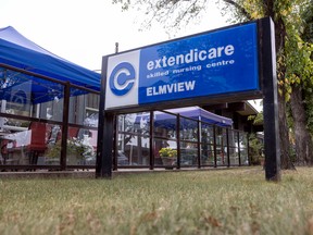 An exterior shot of Elmview Extendicare, on Wednesday, Sept. 14, 2022 in Regina. The facility is currently in an active COVID-19 outbreak, with all residents having tested positive since Sept. 3.
