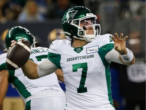 Cody Fajardo and the Saskatchewan Roughriders’ offence squandered a series of opportunities Friday night in Winnipeg.