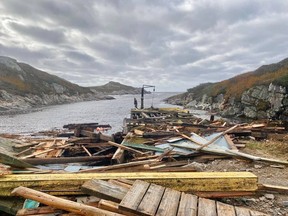 This handout image provided by Susan Sweet-Skinner on September 25, 2022, shows damage caused by Hurricane Fiona in Fox Roost-Margaree, Newfoundland and Labrador.
