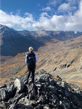 Mckenna Halonen, seen here hiking in the Yukon while on a travel nursing contract. (Used with permission by the Leader-Post/Submitted by Mckenna Halonen)