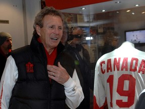 Paul Henderson, who scored the winning goal for Canada in the 1972 Summit Series against Russia, is shown during a 2011 visit to Regina.