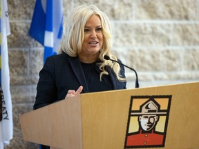 Tara Robinson, RCMP Heritage Centre CEO, speaks on Tuesday, Sept. 13 about the Centre's bid to become a national museum.