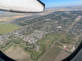 An aerial view of Regina from Seat 17D — occupied by Rob Vanstone during a recent WestJet flight.