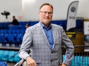 Kyle McIntyre took over as the new commissioner of the SJHL this season. Photo taken in Warman on Tuesday, September 27, 2022. (Saskatoon StarPhoenix/Matt Smith)