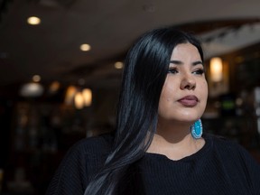 Kaitlyn Bitternose, a local writer who has been selected for a national Indigenous mentorship program delivered by Audible, sits for a portrait on Oct. 12, 2022 in Regina.