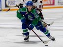 Brady Birnie of the Swift Current Broncos is preparing to play against the hometown Regina Pats on Saturday night at the Brandt Centre.