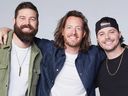 From left: Jordan Davis, Tyler Hubbard and Josh Ross are set to perform at the Grey Cup halftime show in Regina on Nov. 20