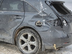 Damaged cars near the explosion on Retallack Street and 6th Avenue on Sunday, November 13, 2022.