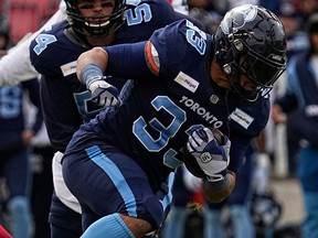 Toronto Argonauts running back Andrew Harris expects the Winnipeg Blue Bombers to have a virtual home-field advantage during Sunday's Grey Cup game in Regina.