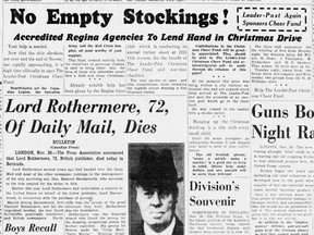 Leader-Post Christmas Cheer Fund story from Nov. 26, 1940.