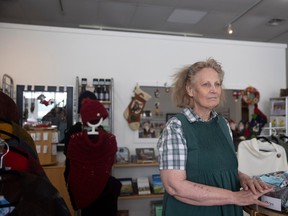 Connie McLeod, owner of Rumour Handcraft Gallery stands for a portrait at her stores new location after nearly two decades at the Regina Airport on Monday, November 28, 2022 in Regina.