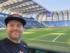 Saskatchewan super fan Lee Kormish attended the friendly game between Canada and Japan in Dubai ahead of the FIFA World Cup, which saw the Canadian team win 2-1 on Thursday, Nov. 17, 2022. Kormish will be attempting to break the record for the most attended matches at a single World Cup.