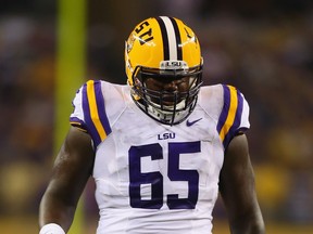 Offensive tackle Jerald Hawkins, whose signing was announced Thursday by the Saskatchewan Roughriders, is shown with the LSU Tigers in 2013.
