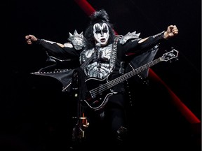 Gene Simmons of KISS performing their End Of The Road World Tour at Canadian Tire Centre in Ottawa on April 3, 2019.