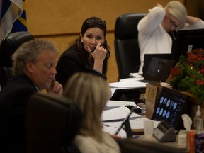 Mayor of Regina Sandra Masters listens to delegates during budget discussions on the proposed 2023 and 2024 city budgets at City Hall.