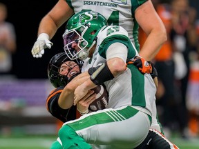 Cody Fajardo was the starting quarterback for a Saskatchewan Roughriders team that served up a franchise-worst 77 sacks in 2022.