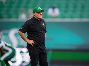 Kelly Jeffrey, shown here during a 2022 practice, has been hired as the Saskatchewan Roughriders' offensive co-ordinator and quarterbacks coach. Photo courtesy Saskatchewan Roughriders.