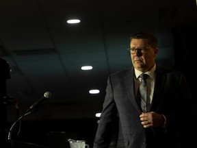 Premier Scott Moe addresses a crowd during the Grain Expo Conference at Agribition on Nov. 29 in Regina.