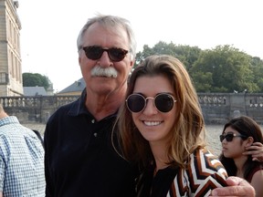 Randy Mattingly, former quarterback for the Saskatchewan Roughriders, with his daughter Erin. Photo courtesy of Melissa Mattingly.