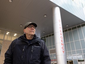 Dr. James Stempien, an emergency physician and the provincial head of emergency medicine for the Saskatchewan Health Authority, outside the Royal University Hospital emergency entrance.