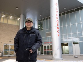 Dr. James Stempien, an emergency physician and the provincial head of emergency medicine for the Saskatchewan Health Authority, outside the Royal University Hospital emergency entrance.