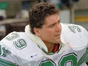 Middle linebacker Dave Albright is shown during a 1989 Saskatchewan Roughriders game at Taylor Field.