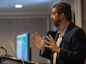 Tim Tompkins speaks at the Hotel Saskatchewan as part of the City Building Speaker Luncheon Series, which is put on by Regina Downtown Business Improvement District (RDBID), Regina and District Chamber of Commerce and the Regina.Warehouse District