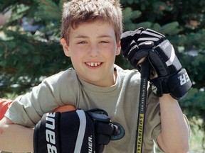 Jordan Eberle, now of the NHL's Seattle Kraken, is shown at age nine in April of 2000 — when he was first interviewed by the Regina Leader-Post.