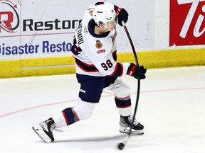 The Regina Pats' Connor Bedard had two goals during Saturday's 4-3 victory over the visiting Portland Winterhawks.