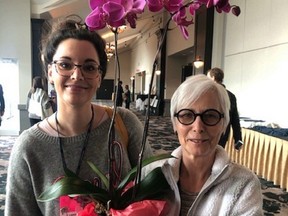 Lynne Brochu, left, and her mother Maggie Brochu opened Lit Garden Virtual Wellness Shop in October 2022 to provide an online space where people can find health and wellness services in Saskatchewan.