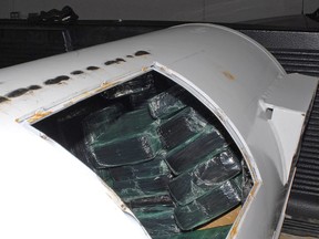 Hidden compartment in a modified propane tank on a truck used to transport drugs. RCMP seized it as part of Project Faril.