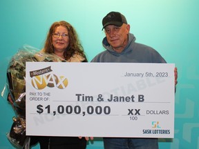 Regina couple Tim and Janet Beler's 2022 ended on a high note after matching all seven winning numbers to one of the million-dollar prizes on the Dec. 30.