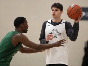 Brayden Kuski, shown at practice earlier this week, is preparing for his final two home games with the University of Regina Cougars men's basketball team.