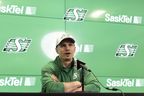 Free-agent quarterback Trevor Harris was the centre of attention on Wednesday after signing with the Saskatchewan Roughriders.