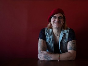 Cat Haines, project director for new peer mentorship program for transgender women and girls called Into the Streets, sits for a portrait in Hampton Hub on Thursday, February 9, 2023 in Regina.