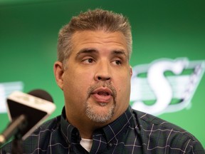 Jeremy O'Day, the Roughriders' vice-president of football operations and general manager, holds the third overall pick in Tuesday's CFL Draft.