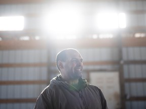 Josef Buttigieg, owner of Fenek Farms and a University of Regina biology professor, gives a tour of his barn located near Regina on Feb. 7, 2023.