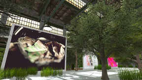 A digital installation of Bodies that Monetize by Fallon Simard, presented as an Interactive environment in the MacKenzie Art Gallery’s first digital exhibition titled There Is No Centre.